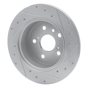 Lexus RX300 Brake Rotor (1) - Rear Left - R1 Concepts - Drilled & Slotted - Silver - `99-`03